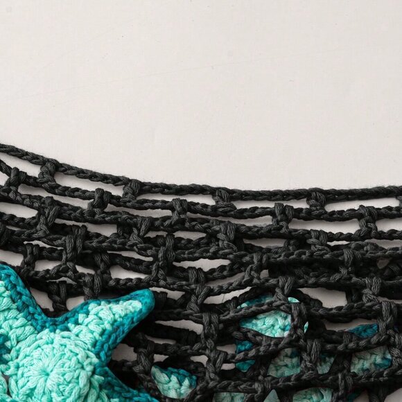 Black Women's Swim Springbreak Sexy Crochet Starfish Decor Beach Cover Up Shawl - Picture 3 of 6